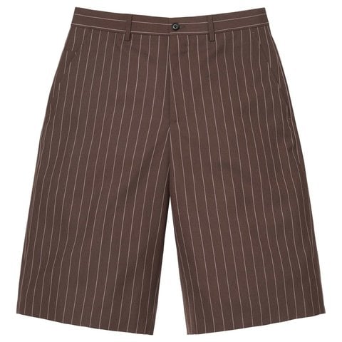 Supreme Pinstripe Wool Trouser Short - Brown