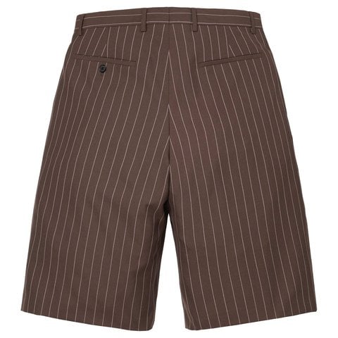 Supreme Pinstripe Wool Trouser Short - Brown