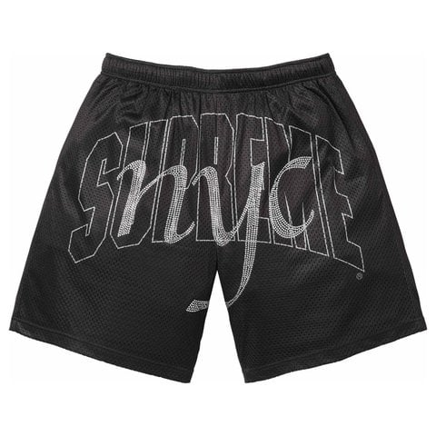 Supreme Rhinestone Mesh Short - Black
