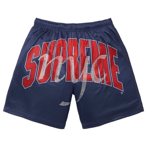 Supreme Rhinestone Mesh Short - Navy