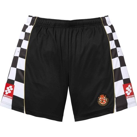 Supreme Checkerboard Soccer Short - Black