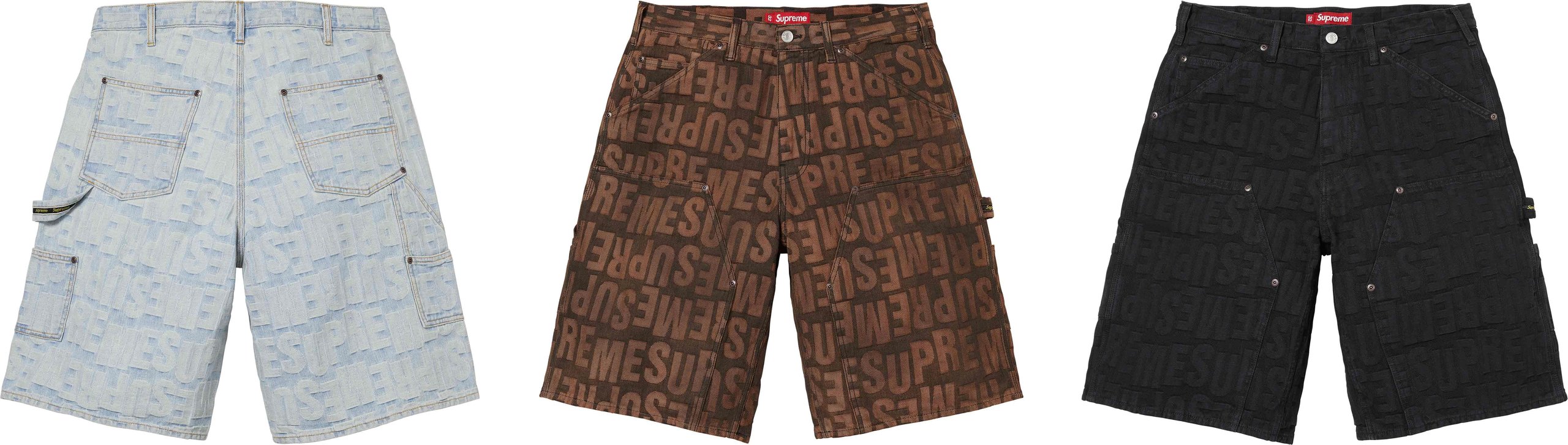 Repeat Jacquard Double Knee Denim Short - Supreme