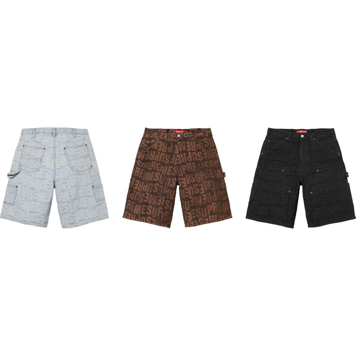 Repeat Jacquard Double Knee Denim Short