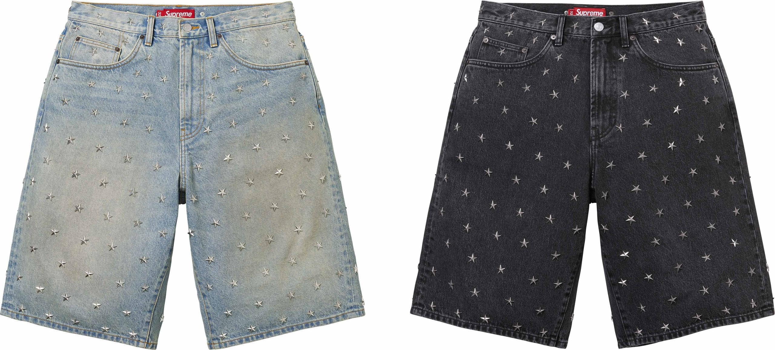 Stars Studded Baggy Denim Short - Supreme
