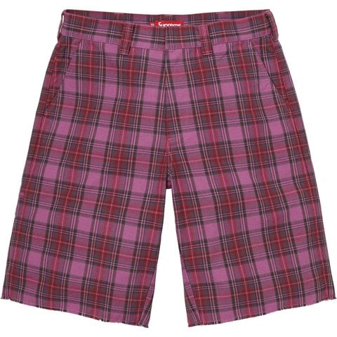 Supreme Work Short - Purple Plaid