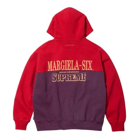 supreme×マルジェラ フーディーL Supreme MM6 Maison Margiela Zip Up Hooded Sweatshirt Black Grey