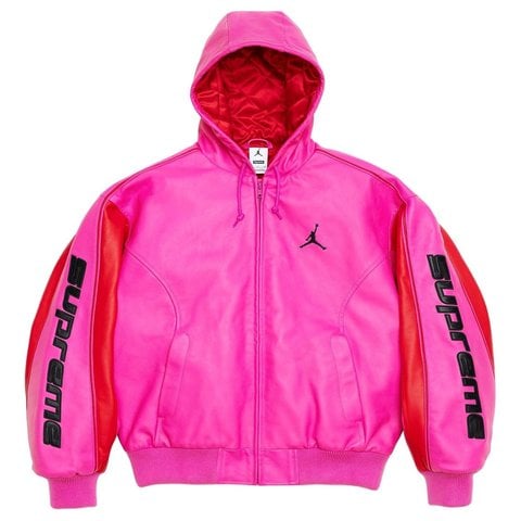 Supreme®/Jordan® Hooded Leather Jacket - Supreme