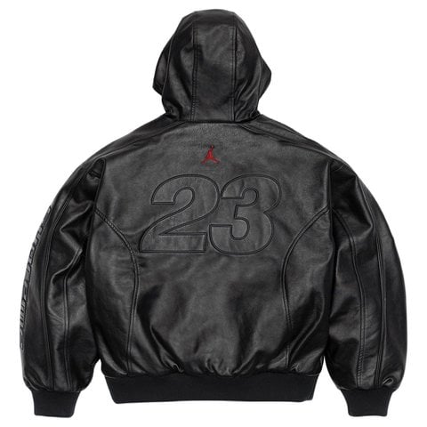 Supreme Supreme®/Jordan® Hooded Leather Jacket - Hooded Leather Jacket