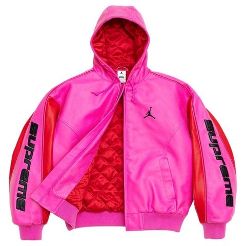 Supreme®/Jordan® Hooded Leather Jacket - Supreme