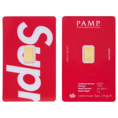 Supreme Supreme®/PAMP Suisse 1 g Gold Bar - $298.00