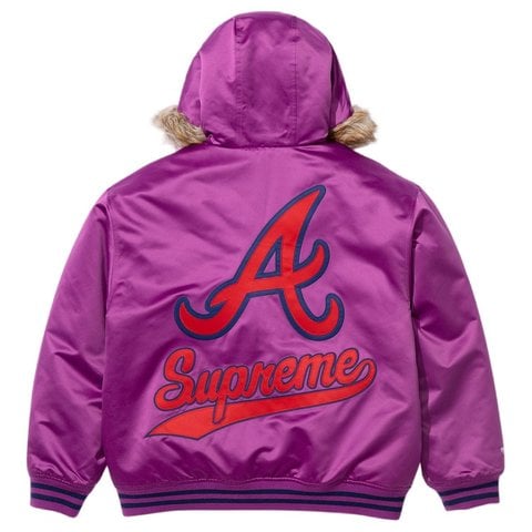 Supreme®/Mitchell & Ness® Teams Hooded Satin Varsity Jacket - Supreme