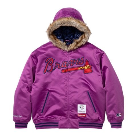 Supreme®/Mitchell & Ness® Teams Hooded Satin Varsity Jacket - Supreme