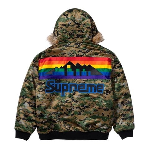 Supreme®/Mitchell & Ness® Teams Hooded Satin Varsity Jacket - Supreme