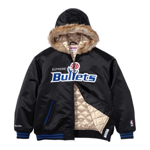 Supreme®/Mitchell & Ness® Teams Hooded Satin Varsity Jacket - Supreme
