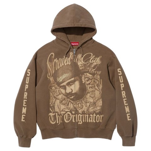 Supreme/DJ Screw Zip Up Hooded Sweatshirt - Supreme