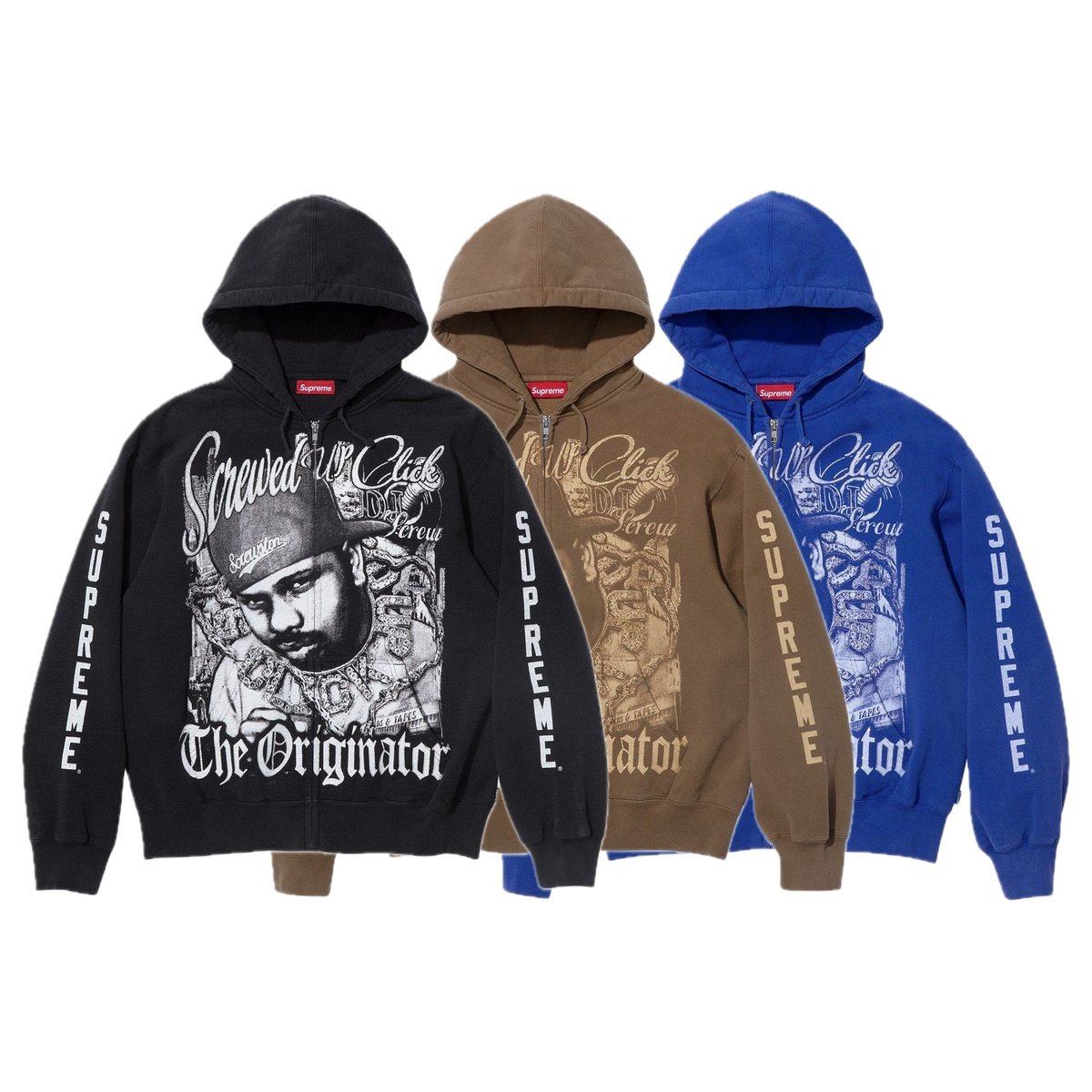 Supreme/DJ Screw Zip Up Hooded Sweatshirt