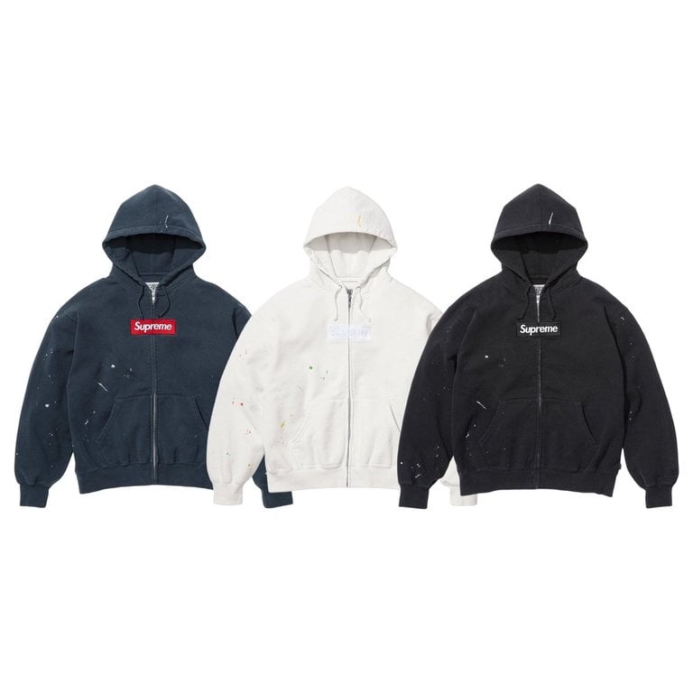 Supreme x MM6 Maison Margiela Box Logo Zip Up Hooded Sweatshirt Spring 2026