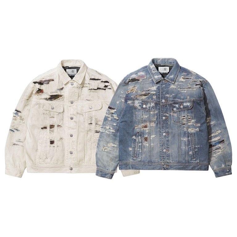 Supreme x MM6 Maison Margiela Distressed Selvedge Denim Trucker Jacket Spring 2026