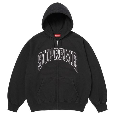 Cracked Raglan Zip Up Hooded Sweatshirt - Supreme