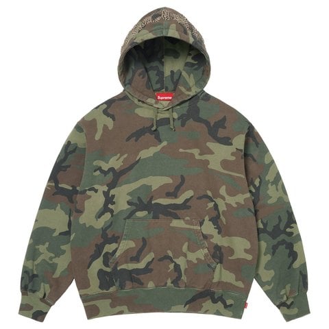 Supreme Overdyed Studded Hooded Sweatshirt - Woodland Camo