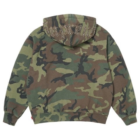 Supreme Overdyed Studded Hooded Sweatshirt - Woodland Camo