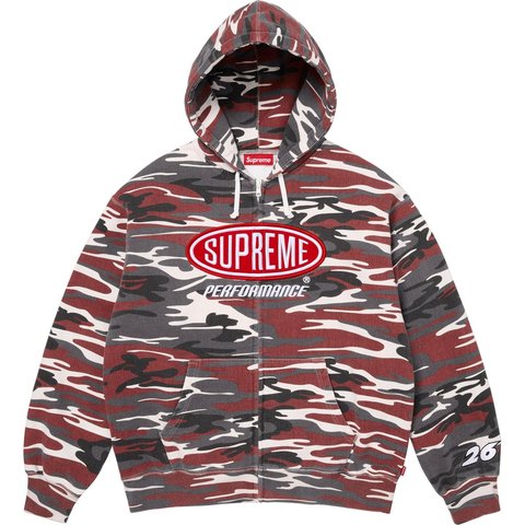 Supreme Performance Zip Up Hooded Sweatshirt - Red Camo