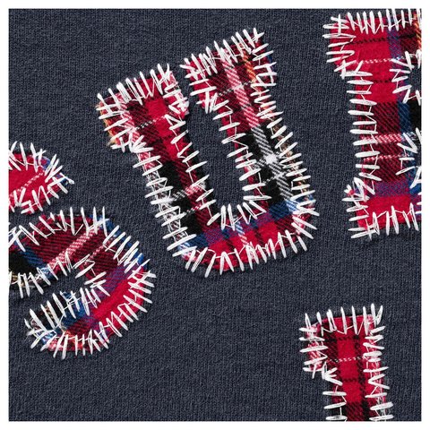 Supreme Plaid Arc Crewneck - Navy