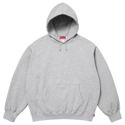 Supreme Satin Appliqué Hooded Sweatshirt - Heather Grey