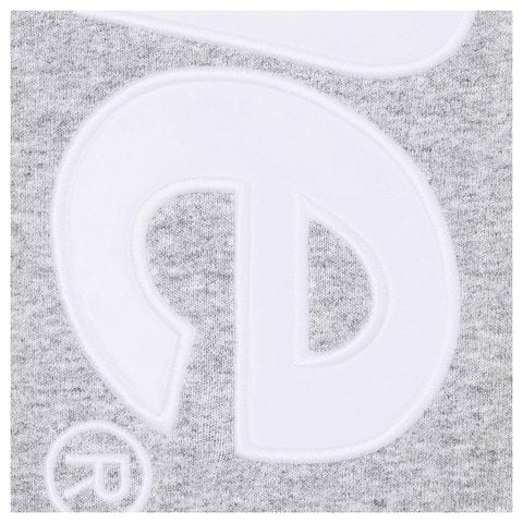 Supreme Satin Appliqué Hooded Sweatshirt - Heather Grey