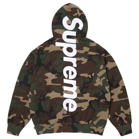 Supreme Satin Appliqué Hooded Sweatshirt - Woodland Camo