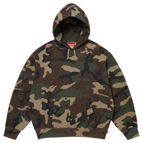 Supreme Satin Appliqué Hooded Sweatshirt - Woodland Camo