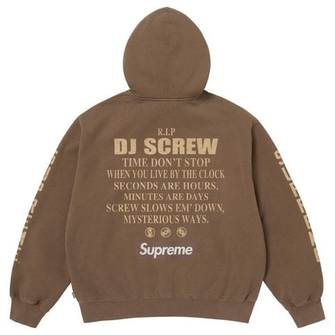Supreme ブラウン フーディ Supreme-DJ-Screw-Zip-Up-Hooded