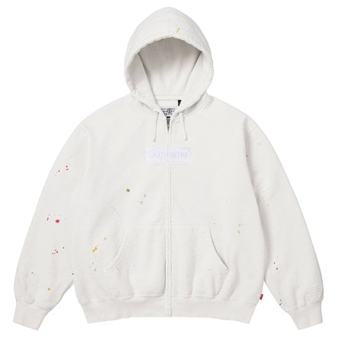 Supreme Supreme®/MM6 Maison Margiela Box Logo Zip Up Hooded Sweatshirt - White