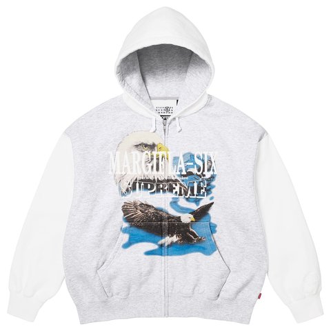 MM6 Eagle Zip up フーディー ブラック Ｍ Supreme x MM6 Maison Margiela Eagle Zip Up Hooded Sweatshirt