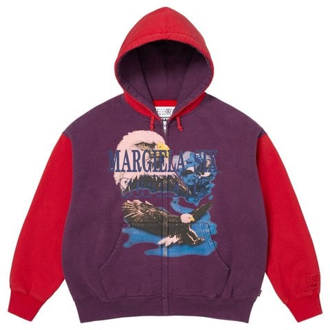 MM6 Eagle Zip up フーディー ブラック Ｍ Supreme x MM6 Maison Margiela Eagle Zip Up Hooded Sweatshirt