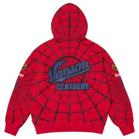 Supreme®/Vanson Leathers® Spider-Man Zip Up Hooded Sweatshirt