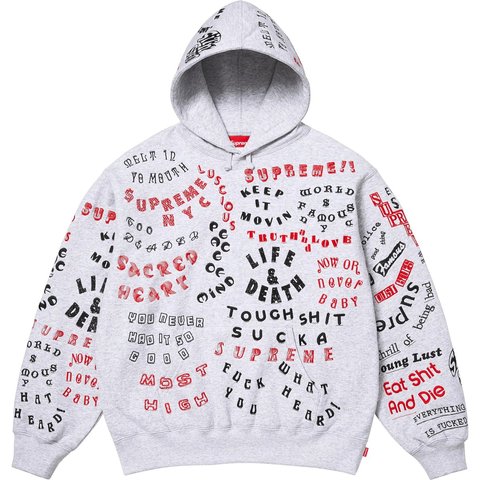 Supreme Too Deadly Hooded Sweatshirt - Ash Grey