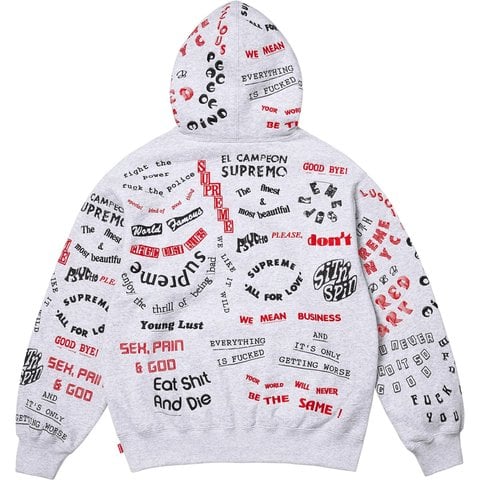 Supreme Too Deadly Hooded Sweatshirt - Ash Grey