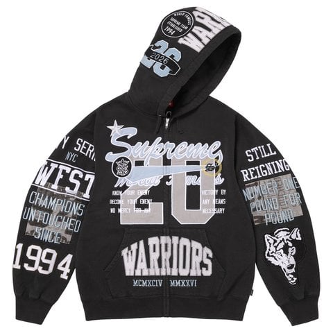 Warriors Appliqué Zip Up Hooded Sweatshirt - Supreme