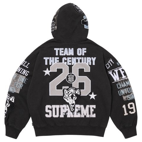 Warriors Appliqué Zip Up Hooded Sweatshirt - Supreme