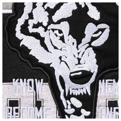 Supreme Warriors Appliqué Zip Up Hooded Sweatshirt - Black