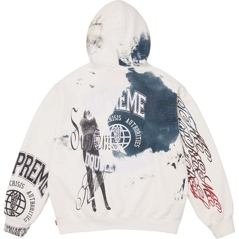 Supreme Overprint Hooded Sweatshirt - White