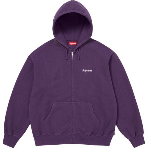 Supreme Paris Is Burning Zip Up Hooded Sweatshirt - Purple