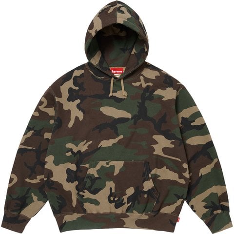 Supreme Satin Appliqué Hooded Sweatshirt - Woodland Camo