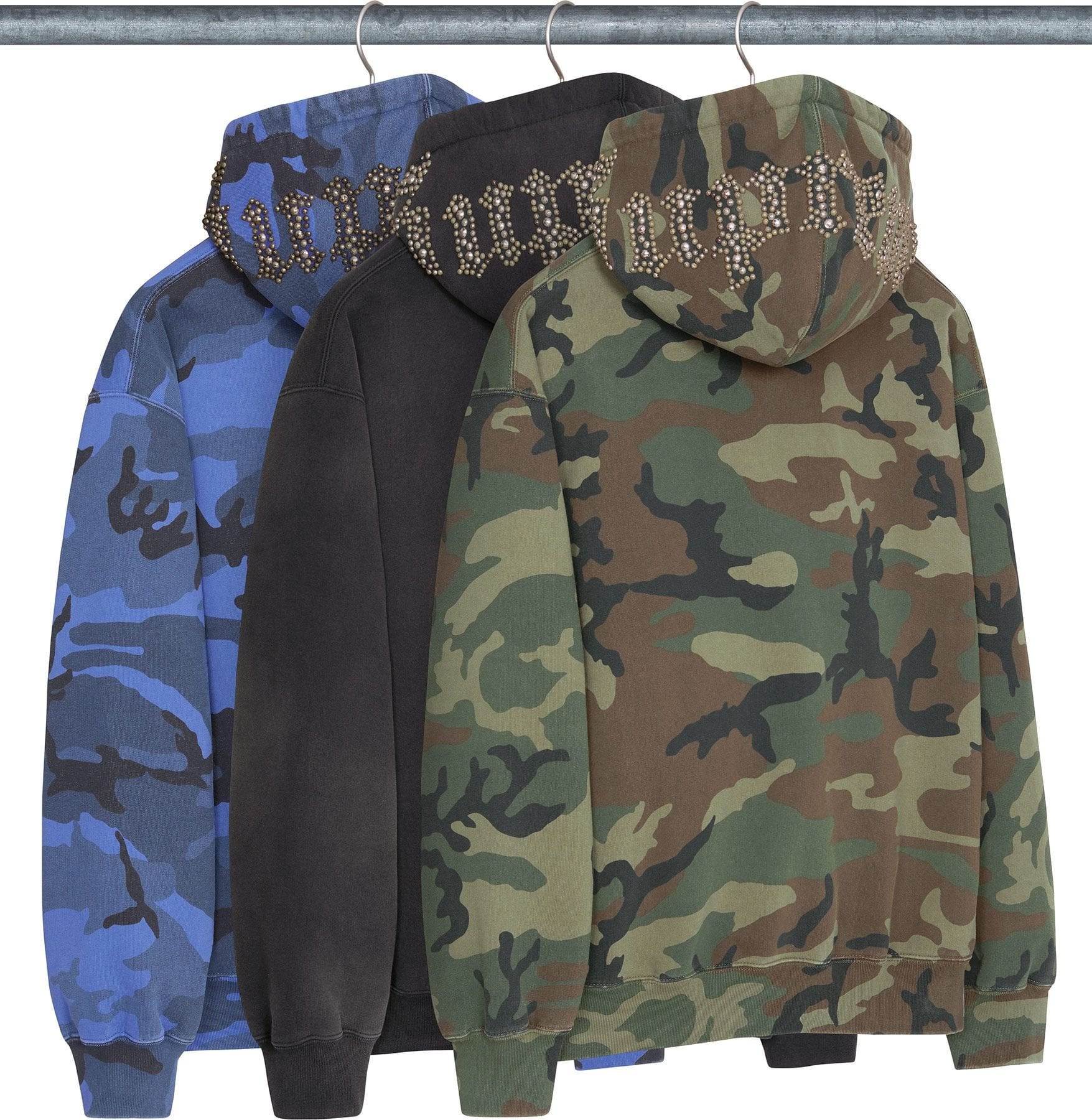 Overdyed Studded Hooded Sweatshirt - Supreme