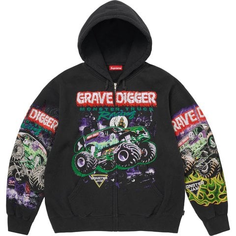 Grave Digger Zip Up Hooded Sweatshirt - Supreme