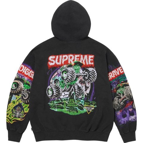 Grave Digger Zip Up Hooded Sweatshirt - Supreme