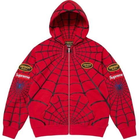 Supreme®/Vanson Leathers® Spider-Man Zip Up Hooded Sweatshirt