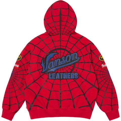Supreme®/Vanson Leathers® Spider-Man Zip Up Hooded Sweatshirt