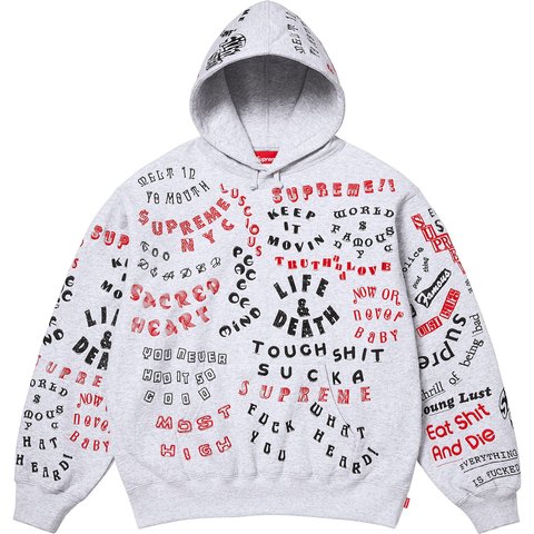 Supreme Too Deadly Hooded Sweatshirt - Ash Grey